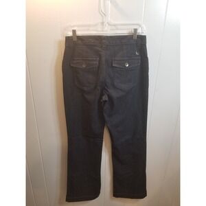 Eddie Bauer's Women's 8‎ Dark Wash Curvy Flap Button Pocket Trouser jeans
